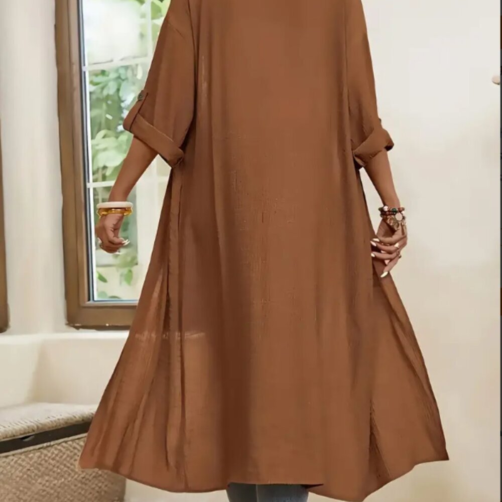 Elegant Long Cardigan Lightweight Open Front Sweater for Office & Outings Size M - Picture 3 of 3